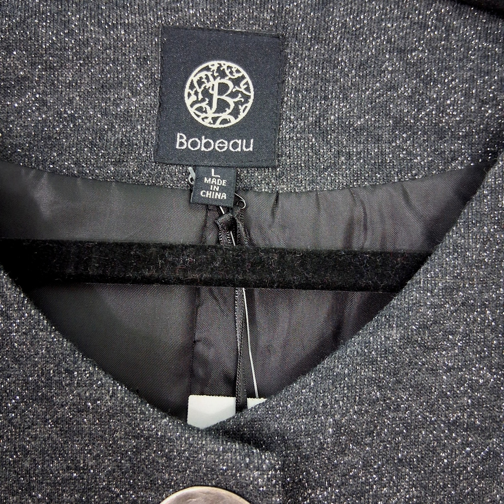 NWT Bobeau Sparkly Bell Sleeve Jacket Charcoal Contemporary Chic Size L - Picture 5 of 10